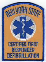 New York State    Certified  First Responder   Defibrillation