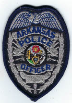 Arkansas Police Officer  Badge Patch  (Silver Mylar)