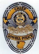 LOWELLARPOLICEBADGEPATCHCHIEFCOLOREDSTD