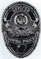 LOWELLARPOLICEBADGEPATCHOFFICERGRAYONBLACKTMB