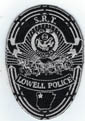 LOWELLARPOLICEBADGEPATCHSRTGRAYONBLACKTMB