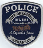 Lowell, Arkansas  Police  (Darker Blue Bckgnd)