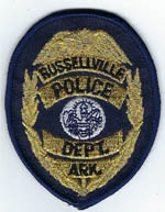 Russellville, Arkansas  PD.  (Badge Patch, Gold Mylar)