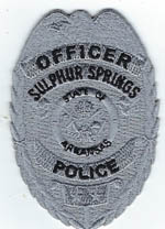Sulphur Springs, Arkansas  Police  (Badge Patch, Silver)