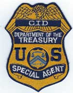 US. Dept. of Treasury  Special Agent  CID  (4 inch Cloth Badge)