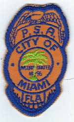 Miami, Florida  P.S.A.  Badge Patch  (Off Center)