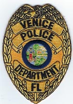 Venice, Florida  Police  Badge Patch (Gold)