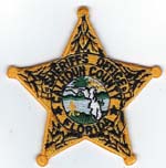 Calhoun County, Florida  S.O.  Badge Patch  Gold  (Dark Green Seal)