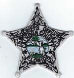 Calhoun County, Florida  S.O.  Badge Patch  Silver  (Dark Green Seal)