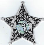 Florida Deputy Sheriff  Stock  Badge Patch  (Silver, Light Green Seal)