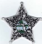 Franklin County, Florida  S.O.  Badge Patch  Silver  (Dark Green Seal)