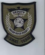 INDIANRIVERCOFLDSSWATTEAMVELCROBLACKWHITEONGREENSTD