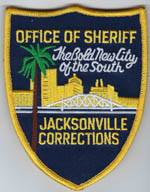Jacksonville, Florida  Office of Sheriff  Corrections  (Large, Jacket, Velcro backing)