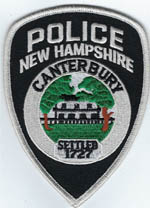 Canterbury, New Hampshire  Police  (White on Black)