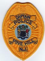 Pine Hill, New Jersey  Police  Captain  Badge Patch