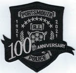 Portsmouth, Rhode Island  Police  100th Anniversary  (1921-2021, Gray on Black)