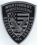 Northwest Investigations  Security Services, AR.  (Gray on Black, US. Flag)