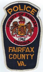 Fairfax County, Virginia  Police  (Old Style, USED, White Border, Cloth Background)
