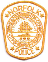 Norfolk, Virginia  Police  (Gold on white)